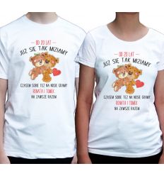 Koszulki dla par na rocznicę z misiami