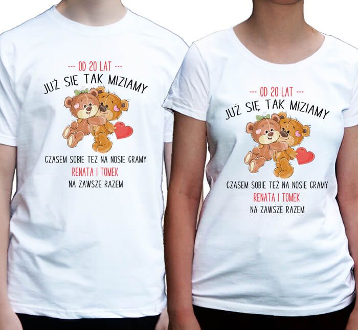 koszulki dla par zestaw koszulek na walentynki
