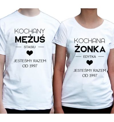 Zestaw koszulek dla par Mężuś Żonka