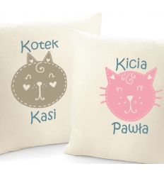 Poduszki dla pary z kotkami Kotek Kicia