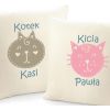Poduszki dla pary z kotkami Kotek Kicia