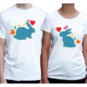 Koszulki dla pary z królikami zającami