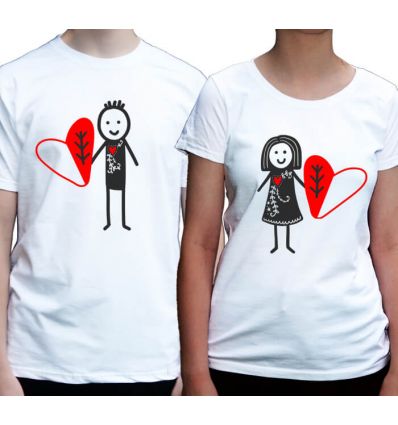 Koszulka dziewczyna z sercem chłopak z sercem