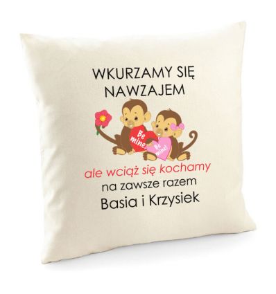 Poduszka wkurzamy się nawzajem z małpkami