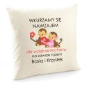 Poduszka Wkurzamy się nawzajem z małpkami