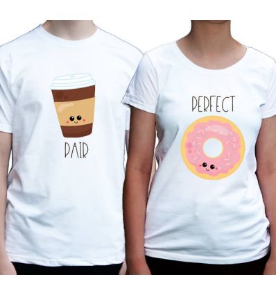 Koszulki dla pary Kawa i Pączek Coffee Donut