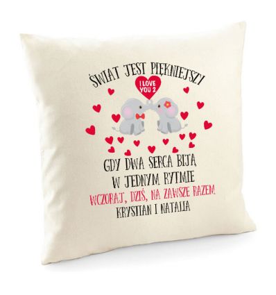 Poszewka dwa słoniki