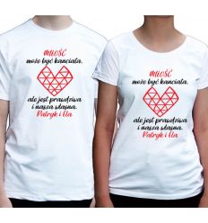 Koszulki dla par Miłość może być kanciasta, ale jest prawdziwa