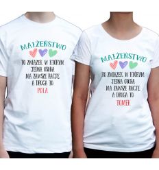 Koszulki dla pary Małżeństwo to związek, w którym jedna osoba ma zawsze rację