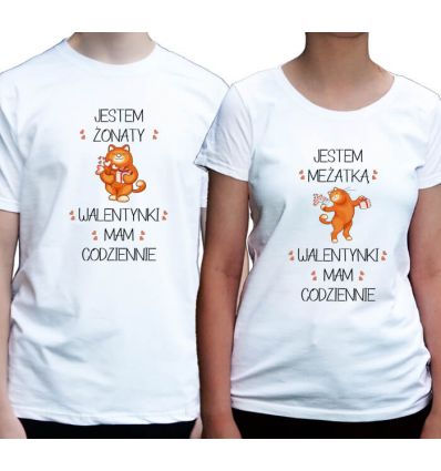Koszulki dla pary rudy kot