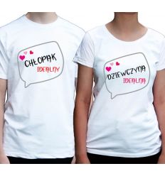Koszulki dla par Chłopak Idealny Dziewczyna Idealna