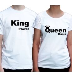 Koszulki dla pary personalizowane King Queen