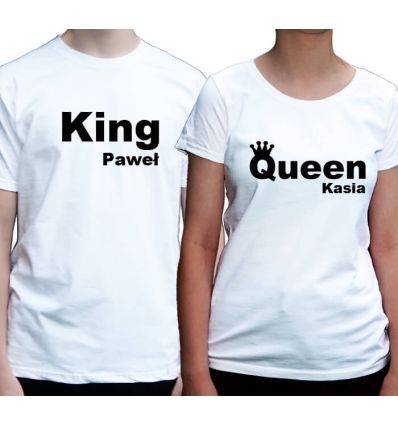 Koszulki dla pary personalizowane King Queen
