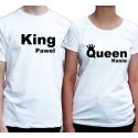 Koszulki dla pary personalizowane King Queen