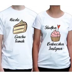 Koszulki dla par Babeczka Ciacho personalizowane