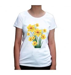 Koszulka z kwiatami, żonkilami, narcyzami