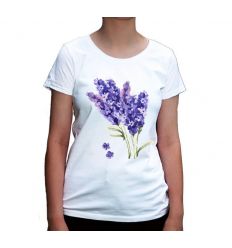 Koszulka z lawendą , fioletowe kwiaty