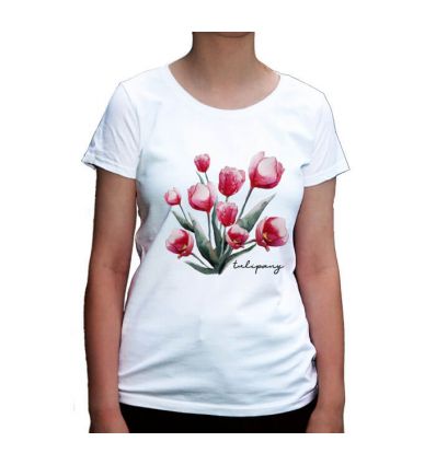 Koszulka z tulipanami czerwonymi