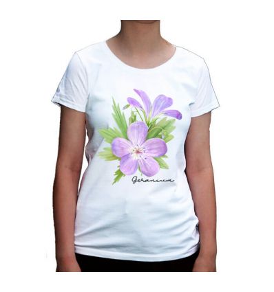 Koszulka z kwiatami geranium