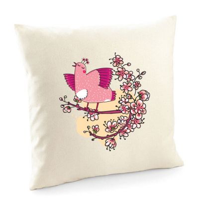 Poduszka wiosenna z kwiatami wiśni