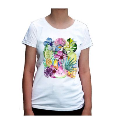 Koszulka w kwiaty tropiki