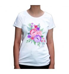 Koszulka kwiaty fioletowy róż