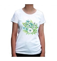 Koszulka kwiaty niebieskie