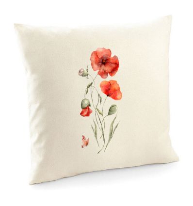 Poduszka z polnymi czerwonymi makami