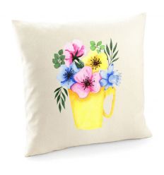 Poduszka z kwiatami Bratki w kubeczku