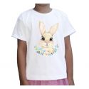 Koszulka wielkanocna z zającem dla dziewczynki