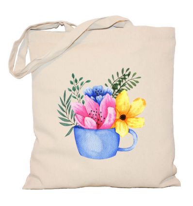 Torba z kwiatami w kubeczku