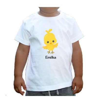 Koszulka wielkanocna z kurczakiem z imieniem dziecka