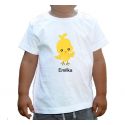 Koszulka wielkanocna z kurczakiem z imieniem dziecka