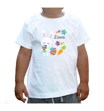 Koszulka wielkanocna z zającem dla dziewczynki