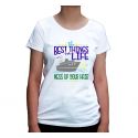 Koszulka wakacyjna Best things in life Mess up your hair