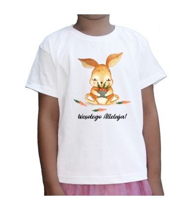 Koszulka wielkanocna z zającem i marchewkami