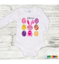 Body wielkanocne dla dziewczynki z zającem Alleluja