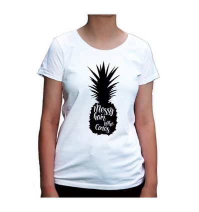 Koszulka Ananas z napisem Messy hair who cares