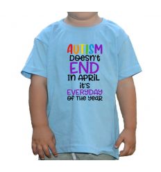 Koszulka dziecięca Autyzm Autism doesn't end in april