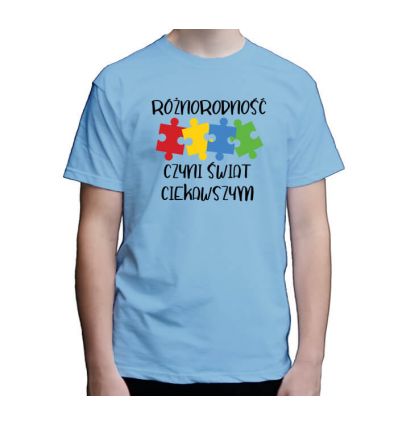 Koszulka męska Autyzm Różnorodność czyni świat ciekawszym