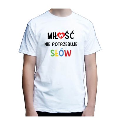 Koszulka męska Autyzm Miłość nie potrzebuje słów