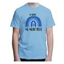 Koszulka męska Autyzm z niebieską tęczą na niebiesko