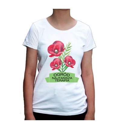 Koszulka Ogrodnicza Ogród najtańsza terapia