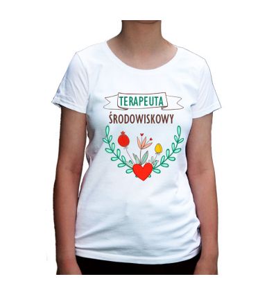 Koszulka terapeuta środowiskowy z kwiatami
