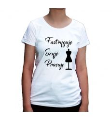 Koszulka krawcowej Fastryguje Szyję Prasuję