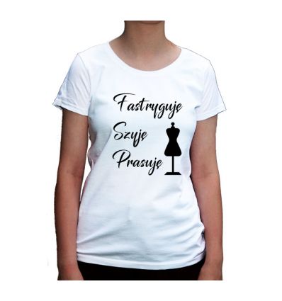 Koszulka krawcowej Fastryguje Szyję Prasuję