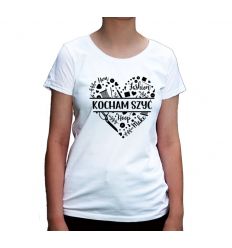 Koszulka krawcowej Kocham Szyć z sercem