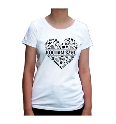 Koszulka krawcowej Kocham Szyć z sercem