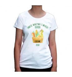 Koszulka damska Świeże warzywa z mojego ogrodu spersonalizowana imieniem