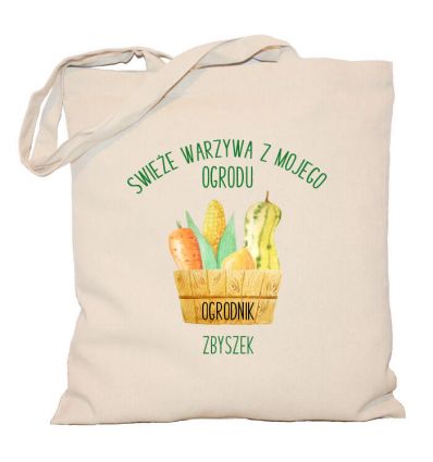 Torba Świeże warzywa z mojego ogrodu spersonalizowana imieniem